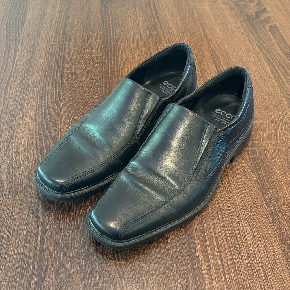 Ecco Men's Leather Loafers, Black, Size US 11-11.5 Or 45 EU